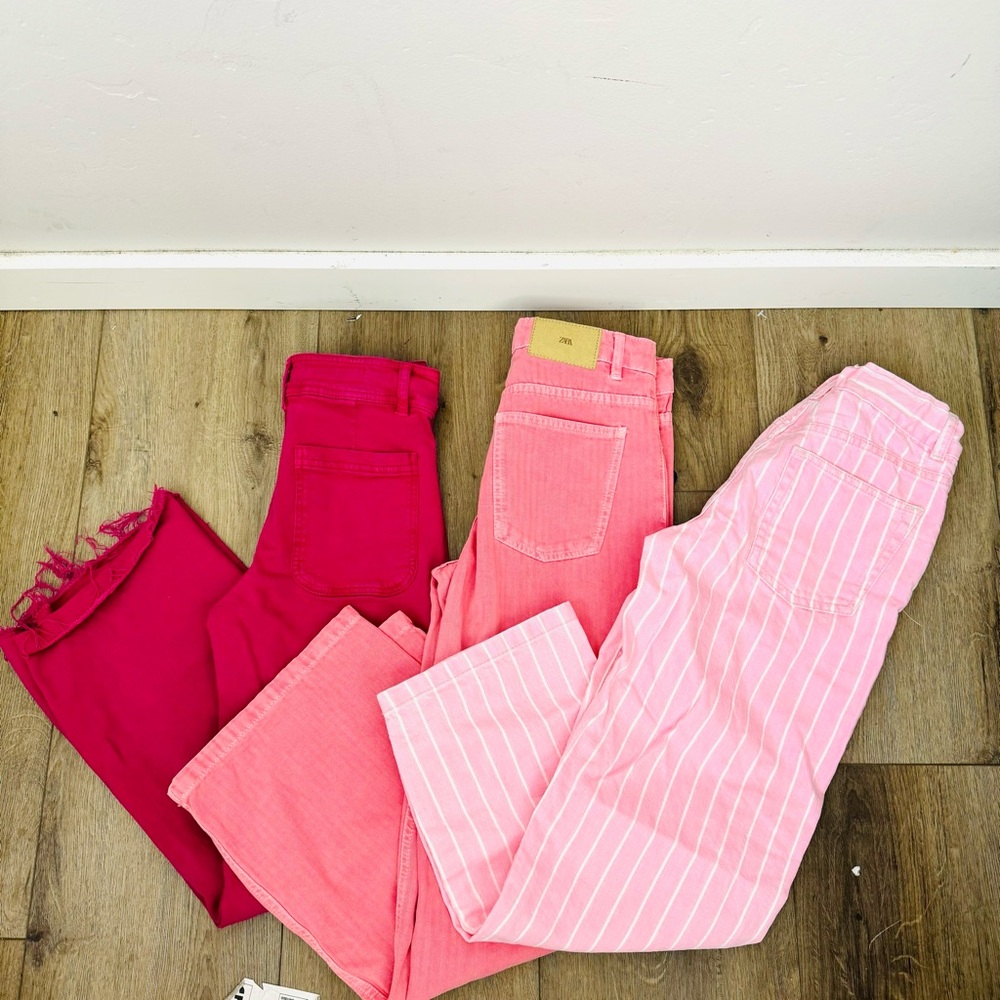 Zara Kids Vibrant Pink Jeans Trio